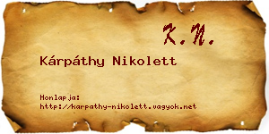 Kárpáthy Nikolett névjegykártya